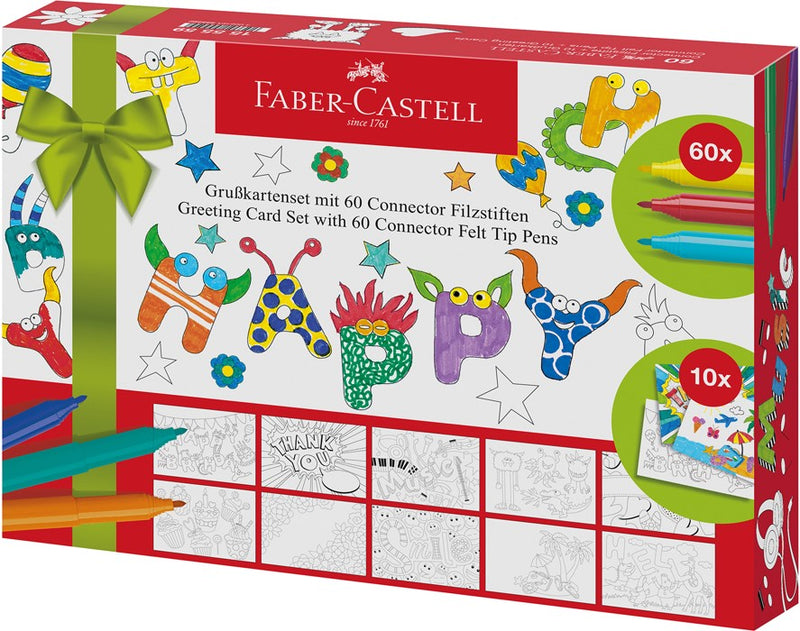 MARKERS FABER-CASTELL CONNECTOR PEN GREETING CARD SET PK60
