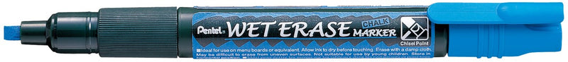 MARKER PENTEL 3.0MM LIQUID CHALK WET ERASE REVERSIBLE NIB BLUE