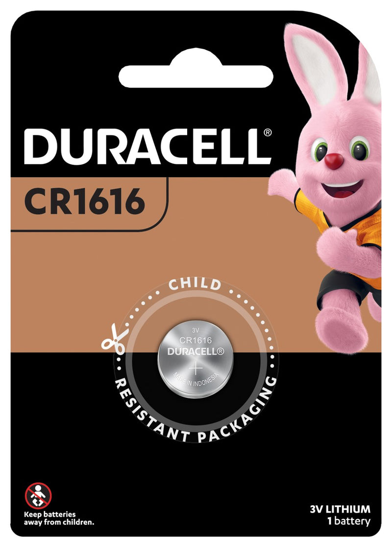 BATTERY DURACELL 1616 LITHIUM COIN COPPER TOP PK1