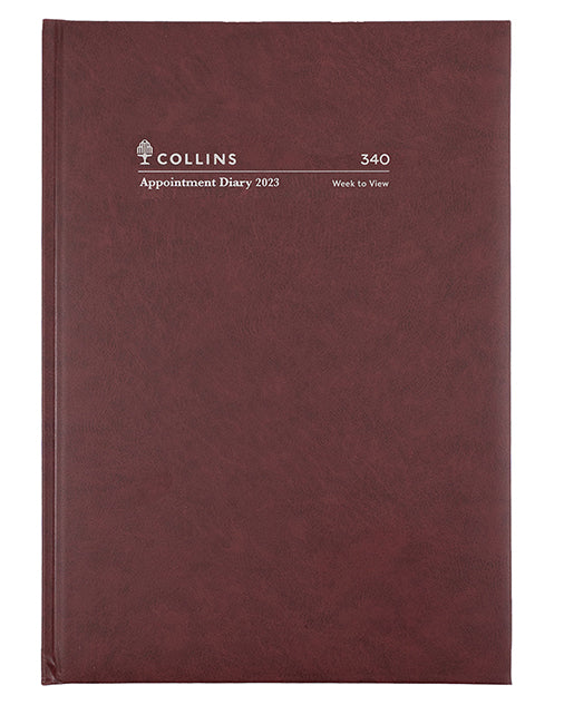 DIARY 2023 COLLINS 340.P78 A4 340 APPT WTV BURGUNDY