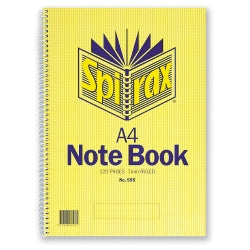 NOTEBOOK SPIRAX 595 A4 SIDE OPENING 120PG