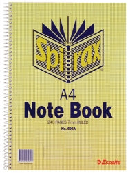 NOTEBOOK SPIRAX 595A A4 SIDE OPENING 240PG