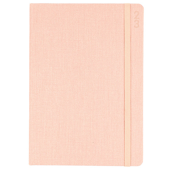 DIARY 2023 DEBDEN D38.P51 A5 DESIGNER TEXTURED FABRIC WTV PEACH