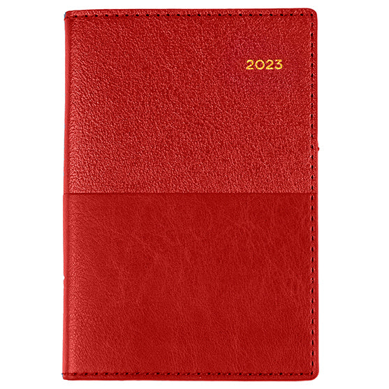 DIARY 2023 COLLINS 355.V15 B7R 80X125MM VANESSA POCKET WTV RED