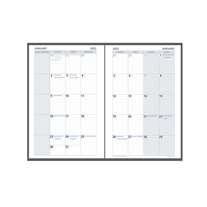 DAYPLANNER REFILL 2023 COLLINS DK1300 140X216MM DESK 7 RING MTV