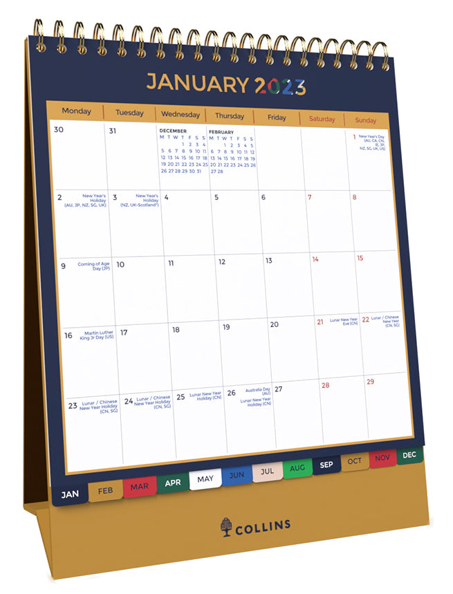 CALENDAR 2023 COLLINS EDMRDC 220MMX175MM EDGE MIRA DESK MTV