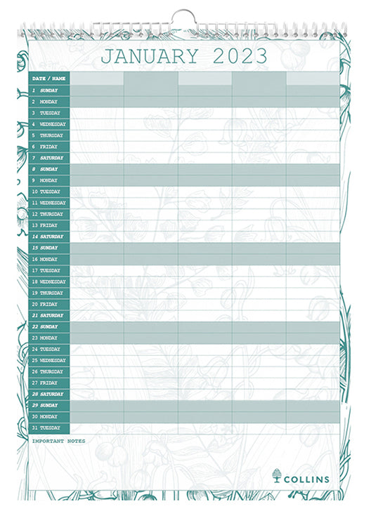 CALENDAR 2023 COLLINS TAFC135 A3 TARA MTV