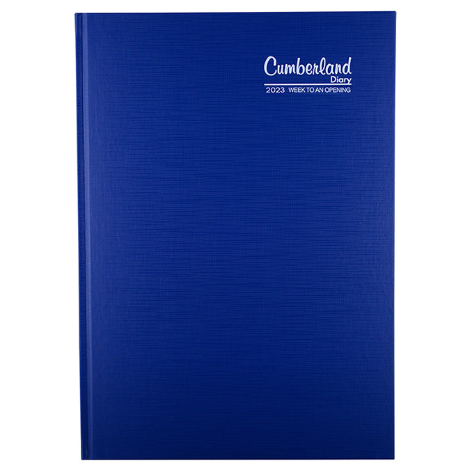 DIARY 2023 CUMBERLAND A4 PREMIUM CASEBOUND WTV BLUE