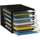 JB DESKTOP FILE STORAGE ORGANISER A4 5 DRAWER BLACK